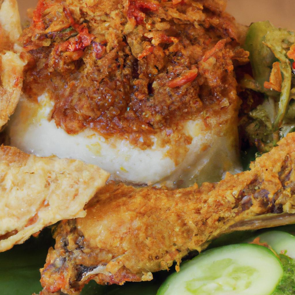 image from Ayam penyet - smashed chicken